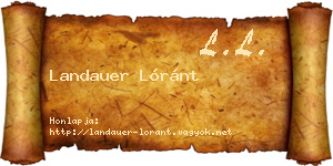 Landauer Lóránt névjegykártya